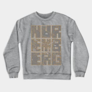 Nuremberg, Bavaria, Germany City Map Typography - Bauhaus Crewneck Sweatshirt